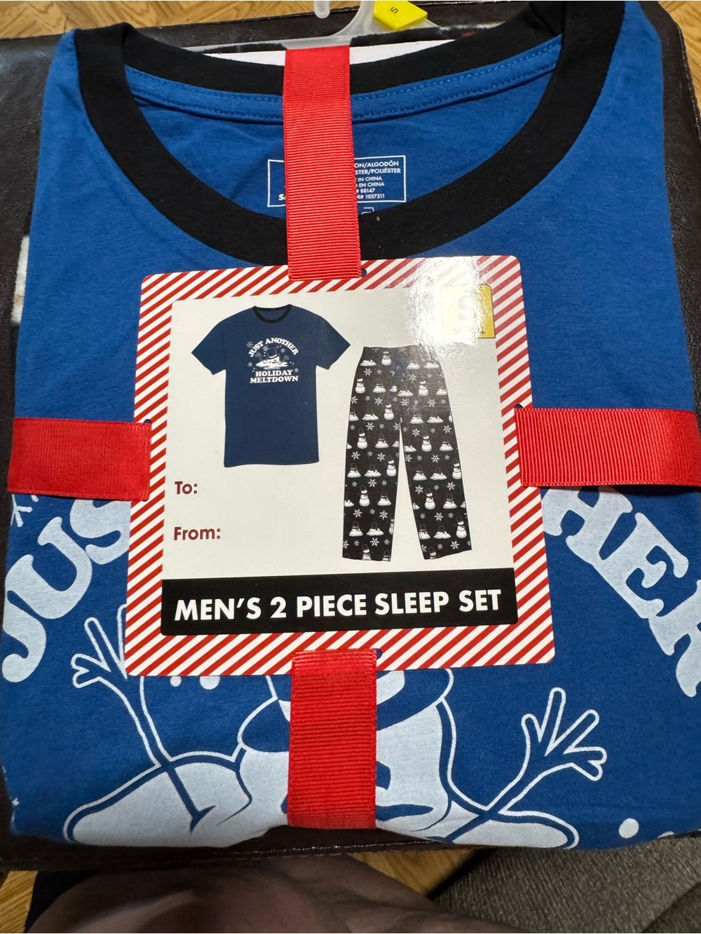 Men's Blue 2-Piece Men’s Pajama Sleep Set Just Another Holiday Meltdown
